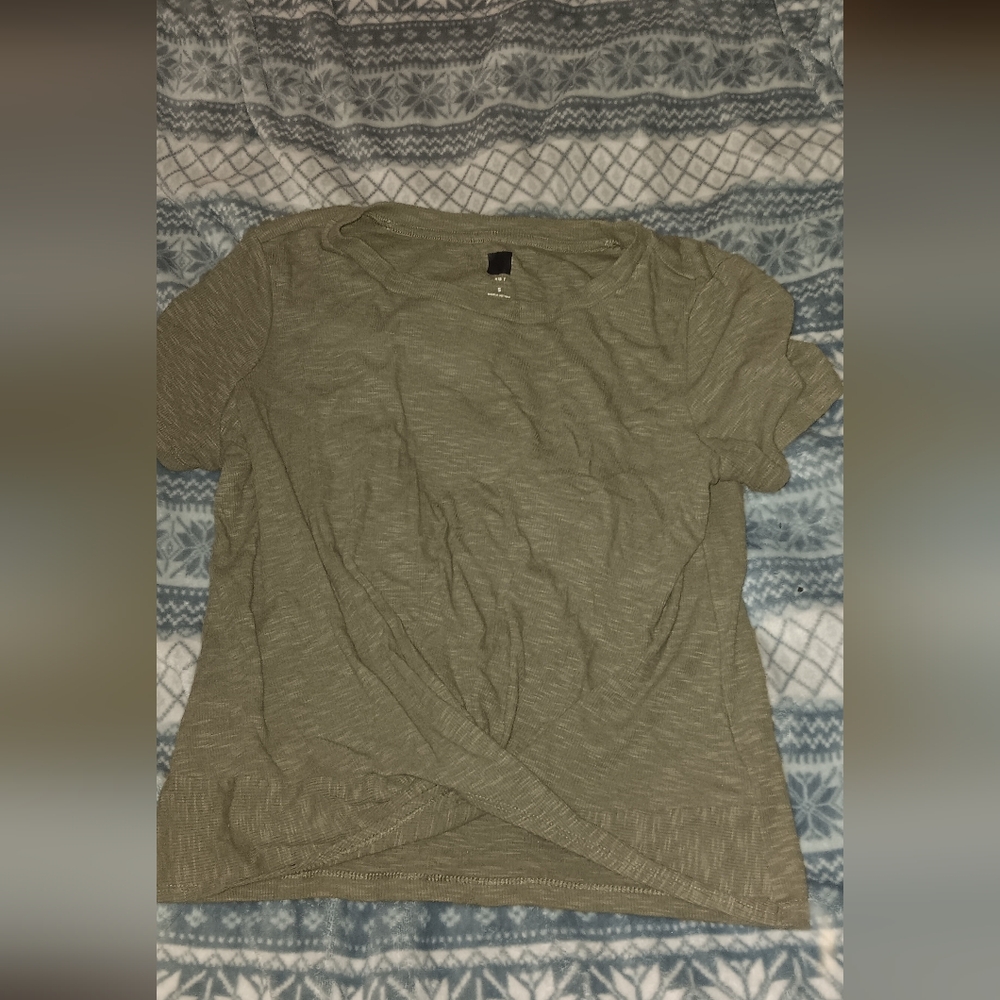 Casual Olive Green Women's Top